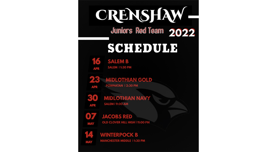 Junior Red Team Schedule 